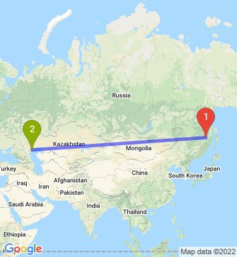 Маршрут из Комсомольска-на-Амуре в Астрахань