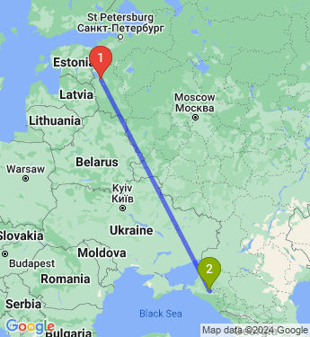 Маршрут из Пскова в Краснодар