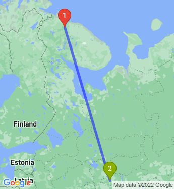 Маршрут из Мурманска в Иваново