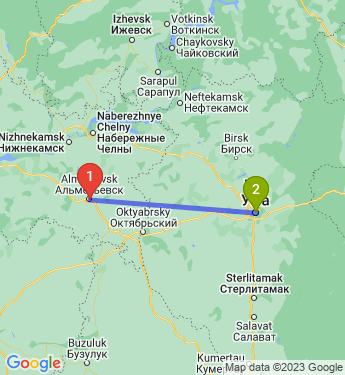 Маршрут из Альметьевска в Уфу