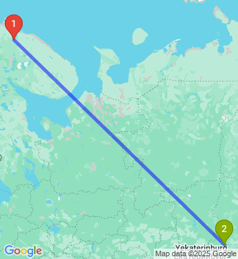 Маршрут из Мурманска в Верхнего Тагила