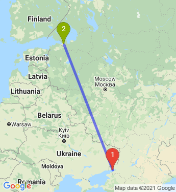 Маршрут из Таганрога в Санкт-Петербург
