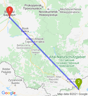 Маршрут из Барнаула в Цагааннуур