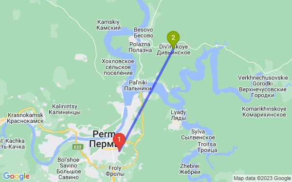 Маршрут из Перми в Дивью