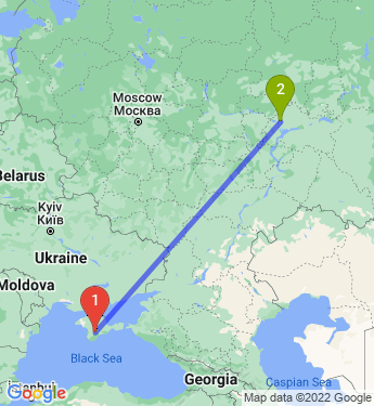 Маршрут из Симферополя в Казань