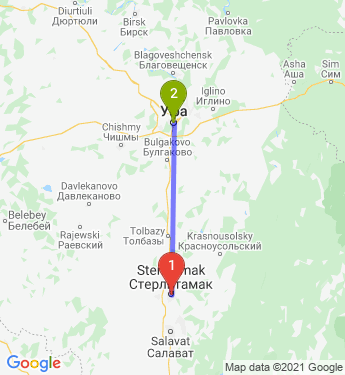 Маршрут из Стерлитамака в Уфу