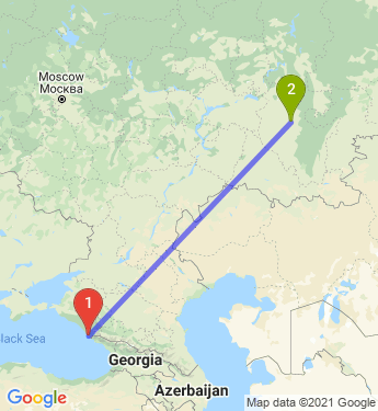 Маршрут из Сочи в Уфу