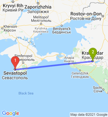 Маршрут из Севастополя в Краснодар
