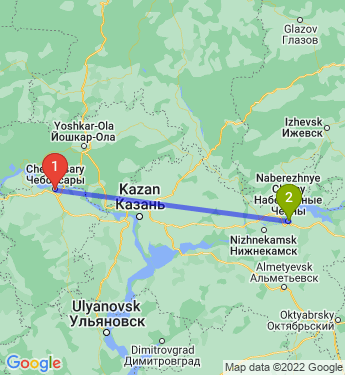 Маршрут из Чебоксар в Набережные Челны
