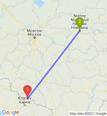 Маршрут из Белгорода в Нижний Новгород