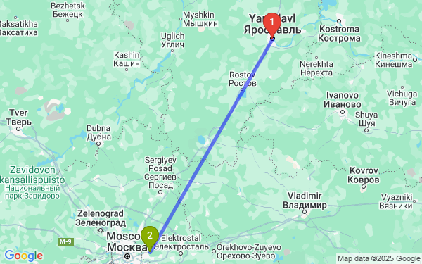 Маршрут из Ярославля в Балашиху