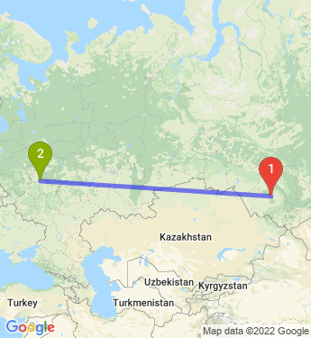 Маршрут из Барнаула в Коломну