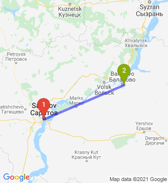 Маршрут из Саратова в Балаково