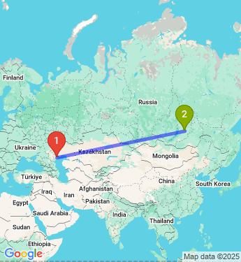 Маршрут из Астрахани в 