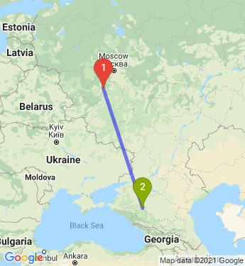 Маршрут из Калуги в Армавира