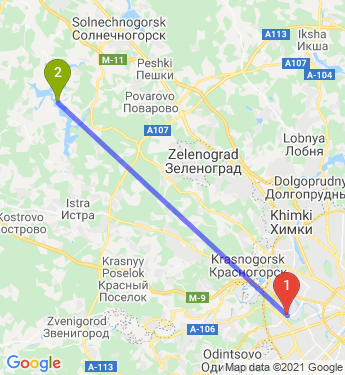 Маршрут из Москвы в 