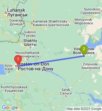 Маршрут из Ростова-на-Дону в Волгодонск