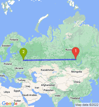 Маршрут из Братска в Москву