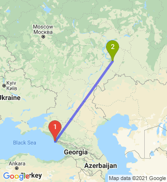 Маршрут из Сочи в Самару