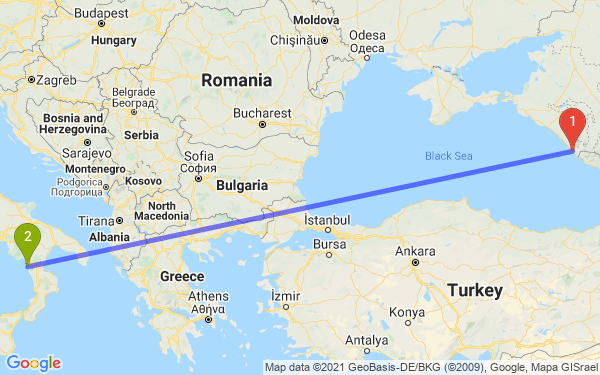 Маршрут из Сочи в Скалею