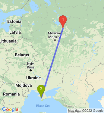 Маршрут из Ярославля в Саки