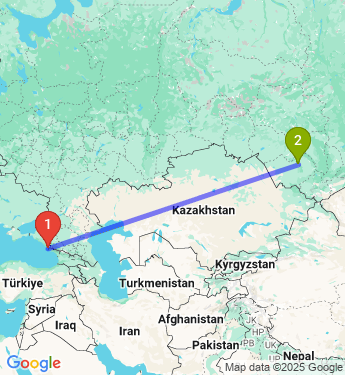 Маршрут из Сочи в Барнаул