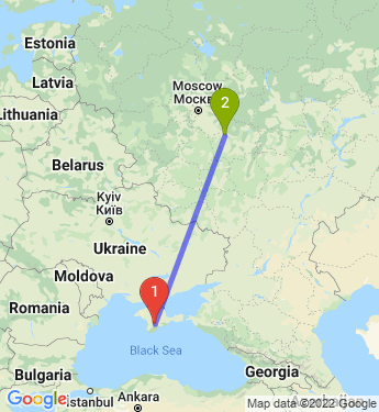 Маршрут из Симферополя в Рязань