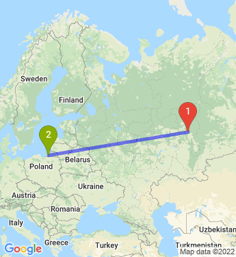 Маршрут из Перми в Калининград
