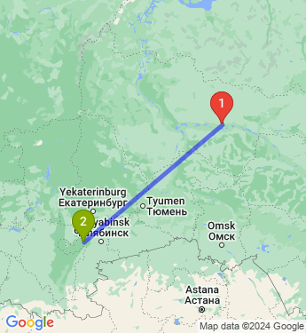 Маршрут из Сургута в Златоуста