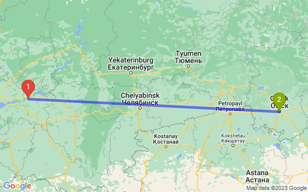 Маршрут из Нижнекамска в Омск
