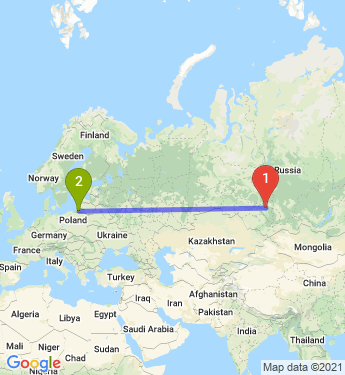 Маршрут из Кемерова в Калининград