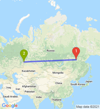 Маршрут из Нерюнгри в Челябинск