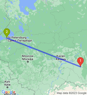 Маршрут из Уфы в Санкт-Петербург