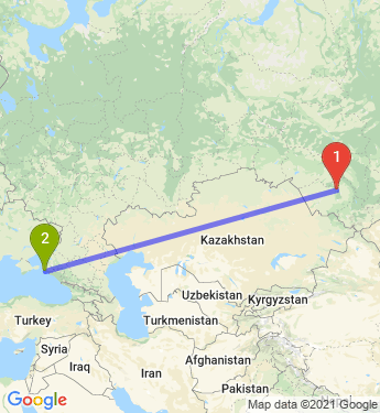 Маршрут из Барнаула в Анапу