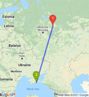 Маршрут из Иванова в Феодосию