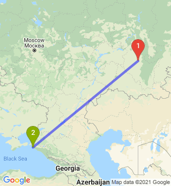 Маршрут из Уфы в Анапу