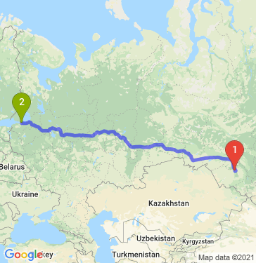 Маршрут из Барнаула в Кудрово