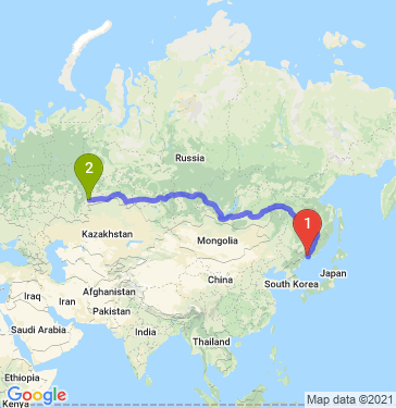 Маршрут из Артема в Челябинск