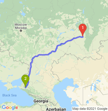Маршрут из Уфы в Краснодар