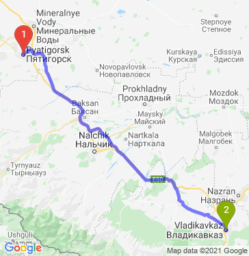 Маршрут из Пятигорска в Владикавказ
