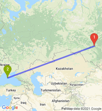 Маршрут из Томска в Севастополь