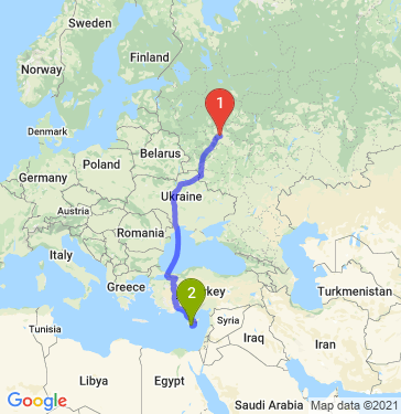 Маршрут из Москвы в Лимассол