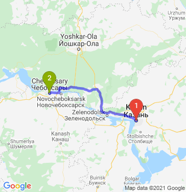 Маршрут из Казани в Чебоксары