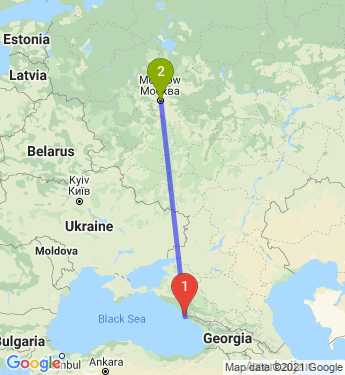 Маршрут из Сочи в Москву