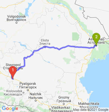 Маршрут из Невинномысска в Астрахань