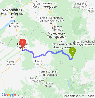 Маршрут из Барнаула в Шерегеша