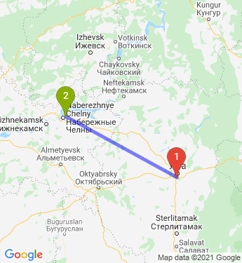 Маршрут из Уфы в Набережные Челны
