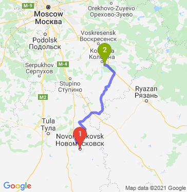 Маршрут из Новомосковска в 