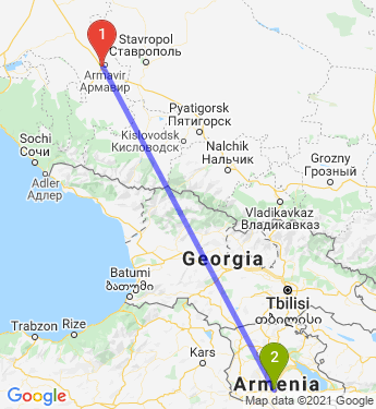 Маршрут из Армавира в Yerevan