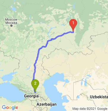 Маршрут из Уфы в Владикавказ